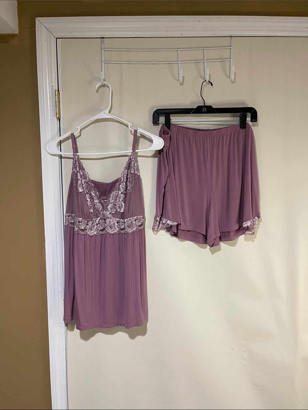 NWOT Soma Dusty Mauve Lace-Trim Camisole & Shorts Set Size XL